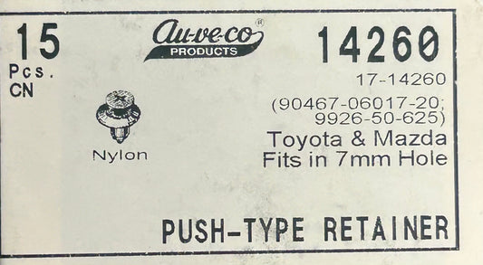 Auveco #14260 Push-Type Retainer