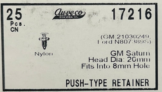 Auveco #17216 Push-Type Retainer